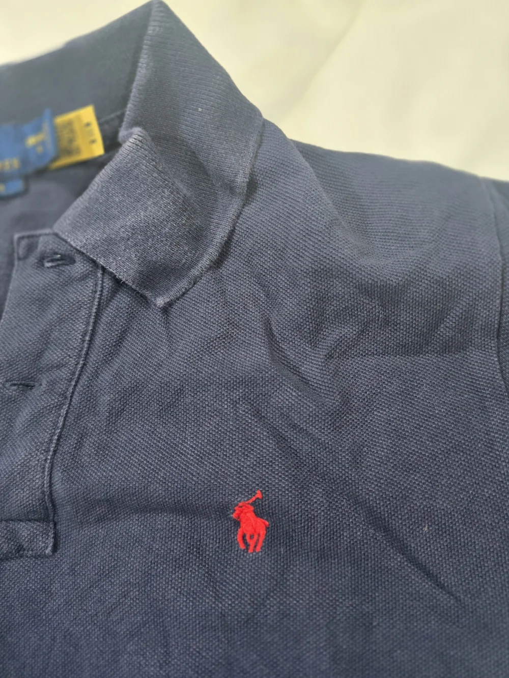 Polo by Ralph Lauren Men's Classic Navy Polo Shirt with Red Pony Size Large